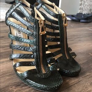 Jimmy Choo Leather Snake Print Pumps size 40.5